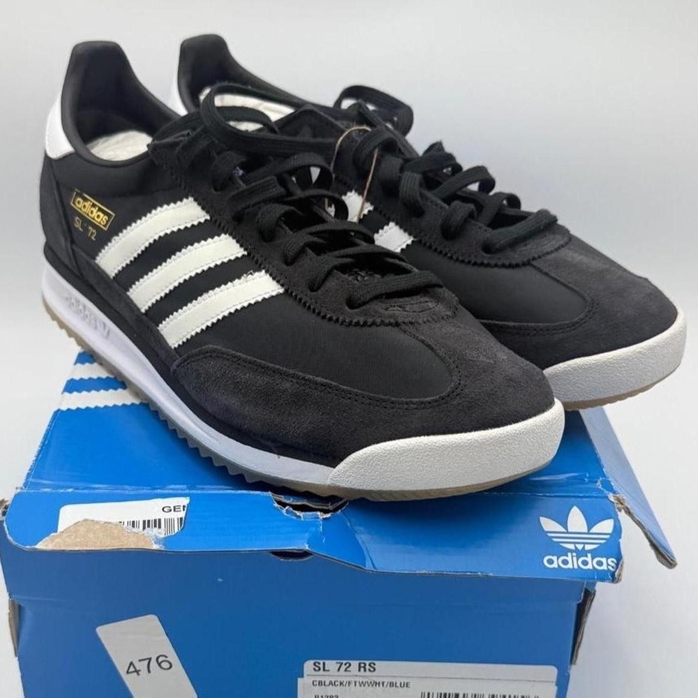 Adidas SL 72 black sneakers with white stripes mens 11